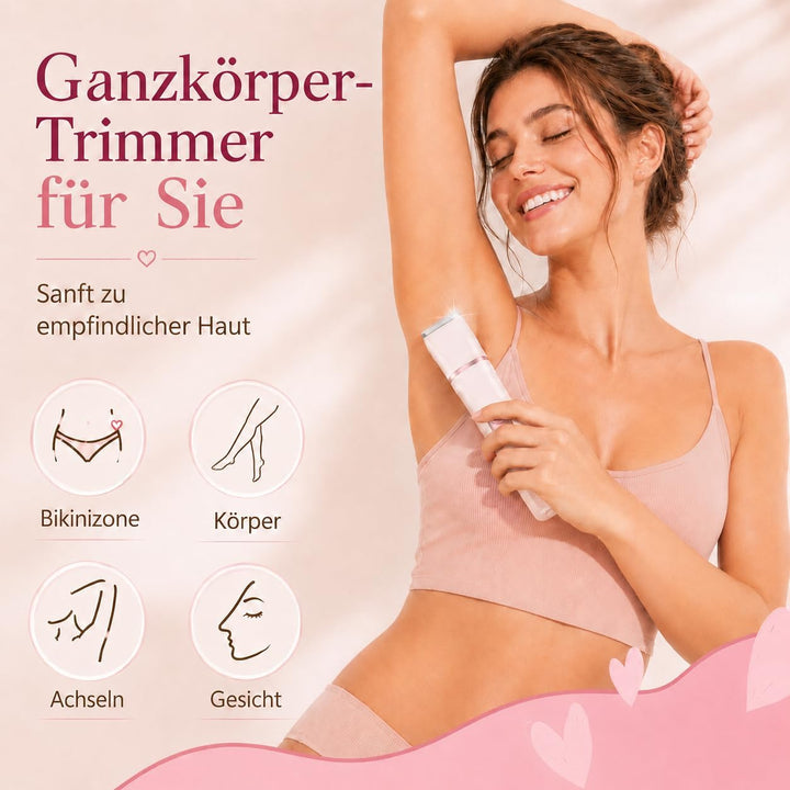 Rasierer Damen, 3-in-1 Intimrasierer für Frauen, für Körper &amp; Bikinizone Trimmer, Gesichtshaarentfer