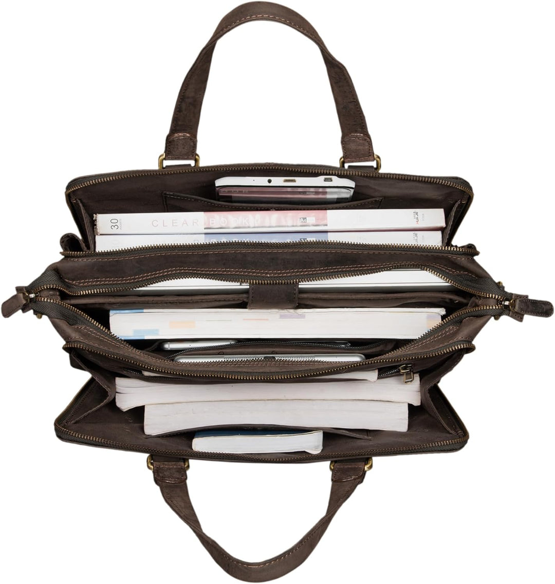 STILORD 'Claire' Businesstasche Damen Leder 15 Zoll Laptoptasche DIN A4 Aktentasche Umhängetasche un