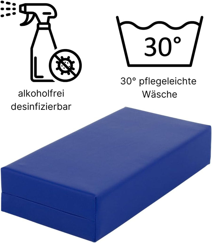 Stufen-Lagerungskissen 50 x 25 x 10cm aus qualitativem Ether-Schaum mit Kunstlederbezug, verstecktem