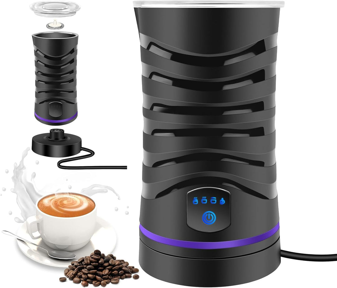 4-in-1 Elektrischer Milchaufschäumer, 600ml Fassungsvermögen, aus rostfreiem Edelstahl, Antihaftbesc