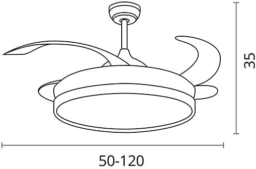 BEL AIR HOME Asgard Deckenventilator, leiser DC-Motor, ausklappbare Flügel, 108 cm, LED-Licht, 36 W,
