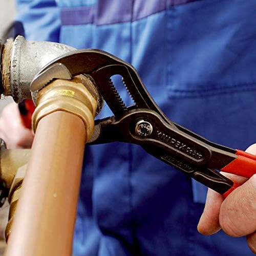 KNIPEX Cobra, Wasserpumpenzange | Rohrzange mit 2k-Griffen, Chrom-Vanadium, Rostschutz verchromt, 25