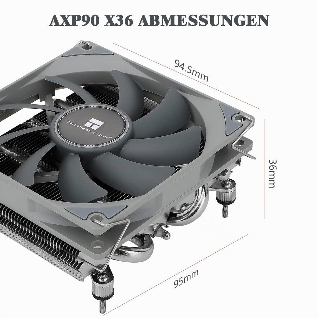 Thermalright AXP-90 X36 Low Profile CPU-Luftkühler mit ziemlich 90 mm TL-9015 PWM-Lüfter, 4 Heatpipe