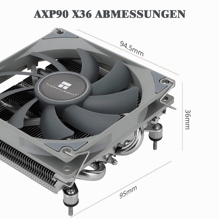 Thermalright AXP-90 X36 Low Profile CPU-Luftkühler mit ziemlich 90 mm TL-9015 PWM-Lüfter, 4 Heatpipe