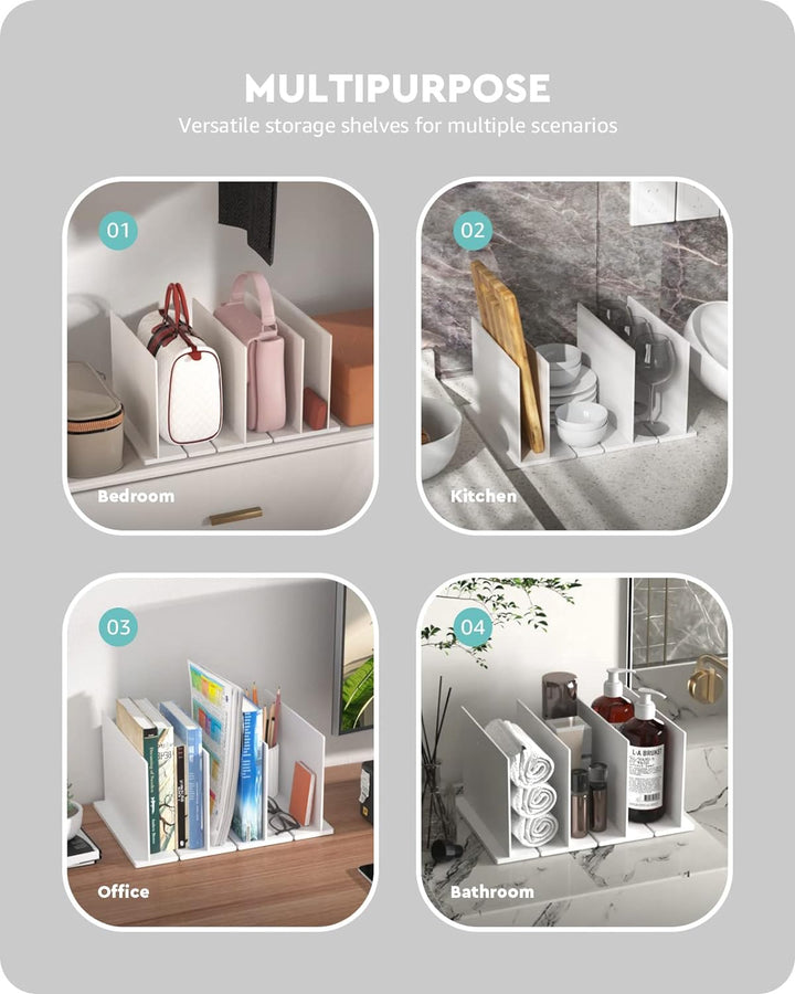 Baffect Verstellbare Regalteiler, Kunststoff-Geldbörsen-Regaltrenner, verbesserte Handtaschen-Organi
