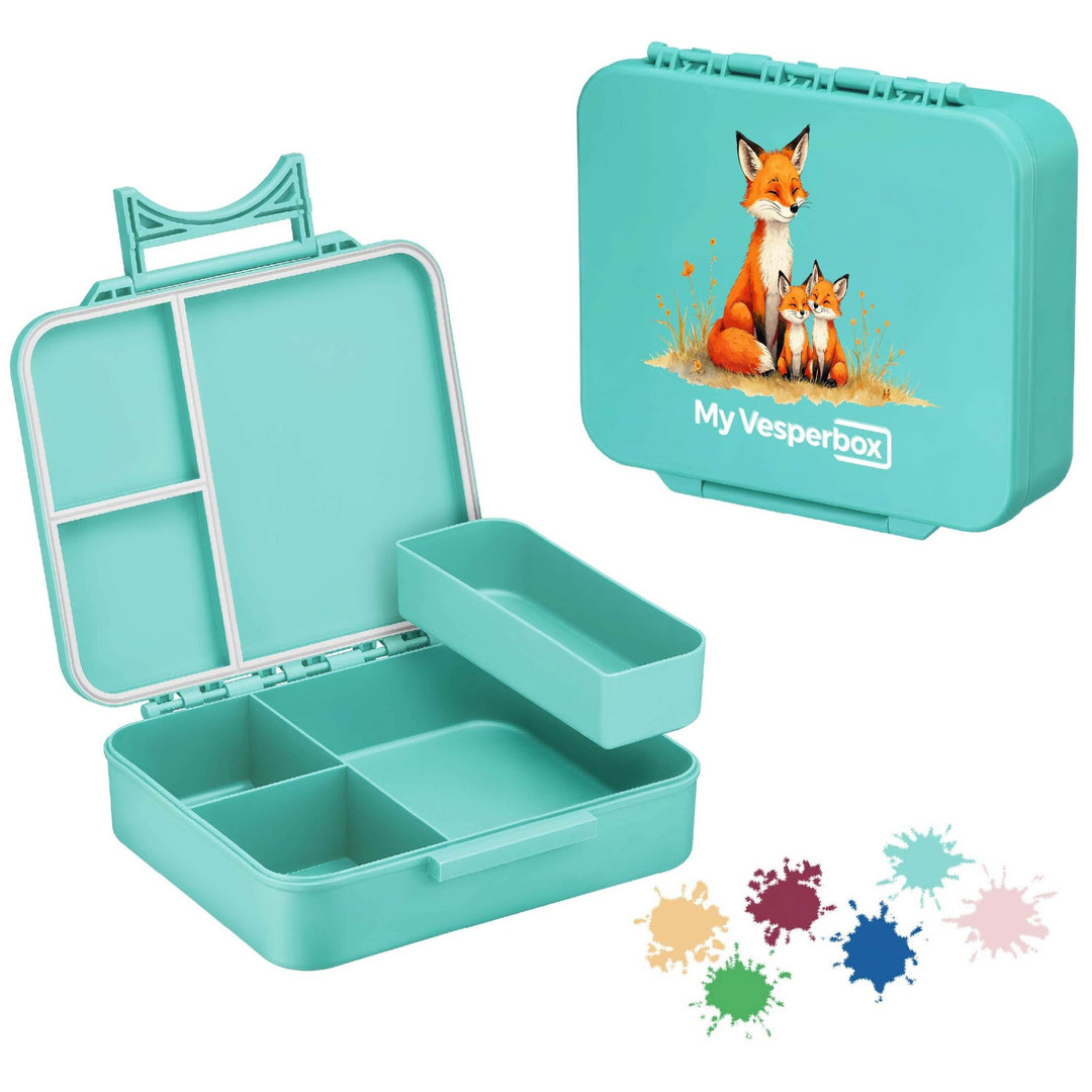 My Vesperbox® Brotdose für Kinder mit Fächern Liv [MADE IN GERMANY] - Lunchbox mit Trennfächern - Be