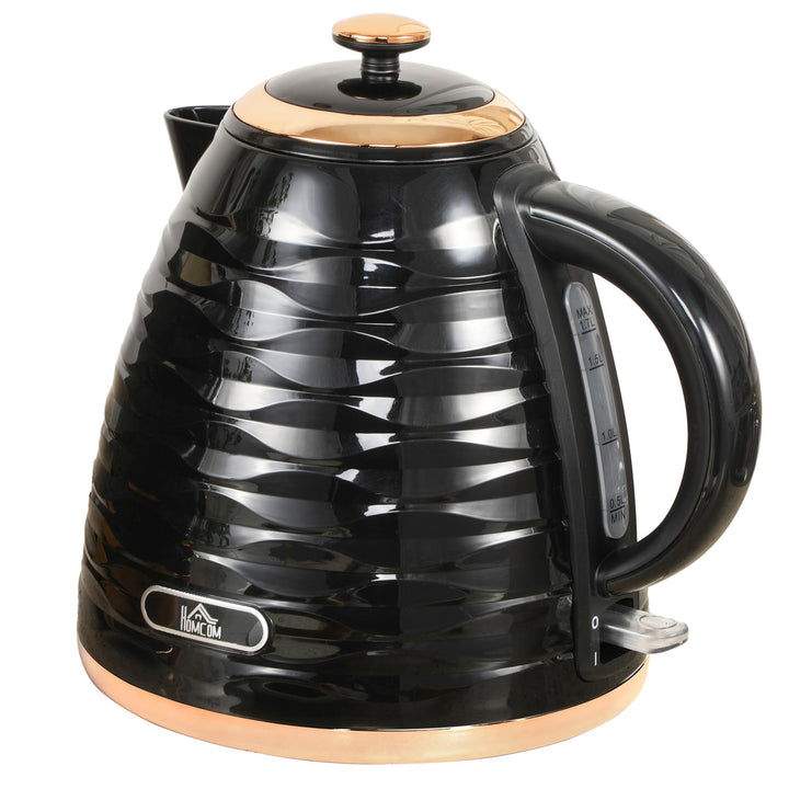 HOMCOM Wasserkocher 1,7 L, 2200W, Kabellos, Schnellkochfunktion, BPA-Frei, Elektrischer Wasserkocher
