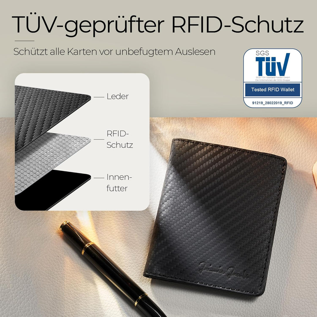 Jaimie Jacobs SLIMSTAR mit grossem Münzfach dünne Geldbörse Leder Slim Wallet Hochformat Geldbeutel