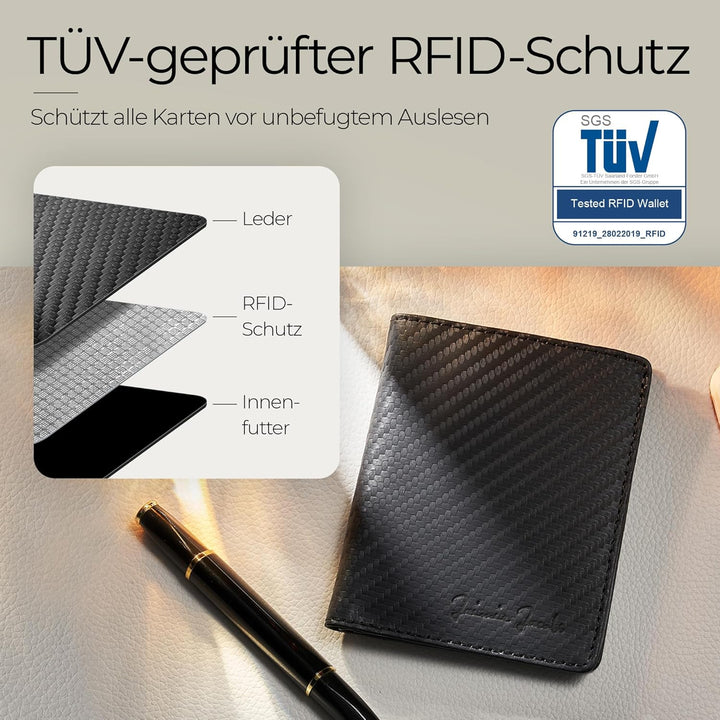 Jaimie Jacobs SLIMSTAR mit grossem Münzfach dünne Geldbörse Leder Slim Wallet Hochformat Geldbeutel