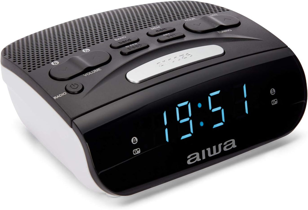 RADIO RELOJ DESPERTADOR AIWA CR-15BK DOBLE FM Alarm