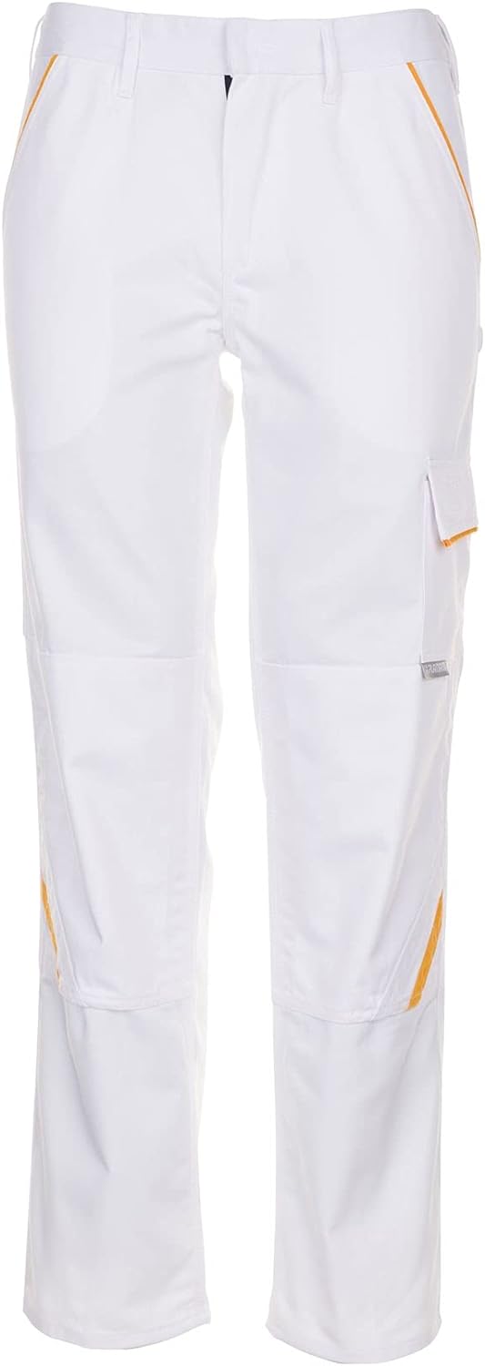 Planam Highline Herren Bundhose reinweiss gelb Modell 2327, Grösse 50 Reinweiss/Gelb 50, Reinweiss/G