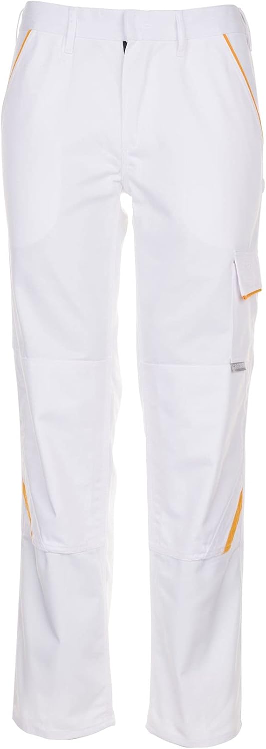 Planam Highline Herren Bundhose reinweiss gelb Modell 2327, Grösse 56 Reinweiss/Gelb 56, Reinweiss/G
