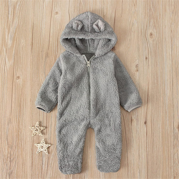 MNSWR Ohrenfüssiger Säuglingsoverall mit Kapuze Mädchen Babymantel Strampler Jungen Fleece Jungen St
