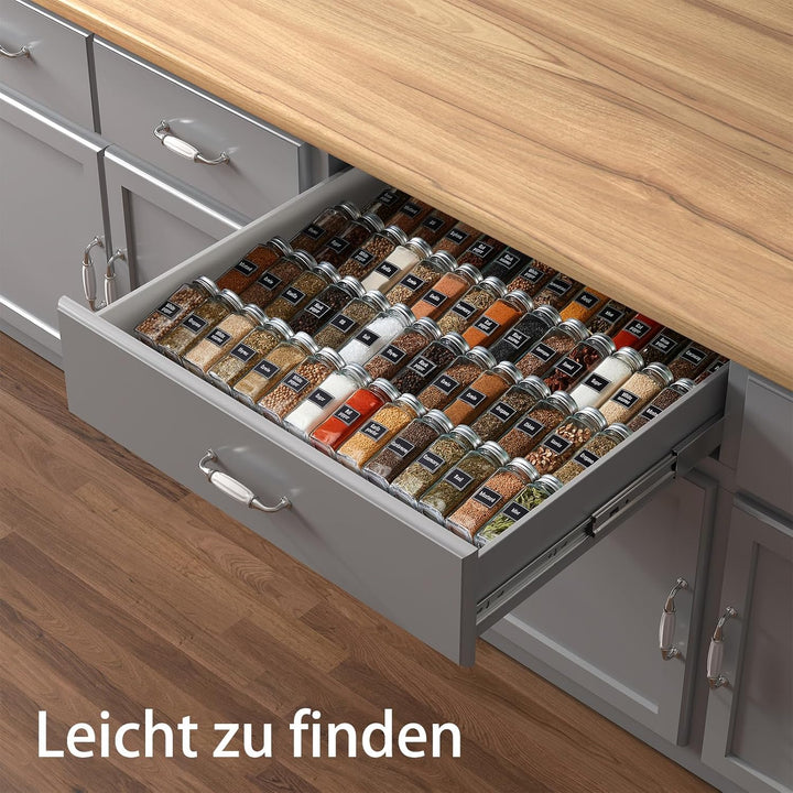 Lifewit Gewürzregal für Schubladen Gewürz Schubladeneinsatz, Schubladen Ordnungssystem von 33cm bis