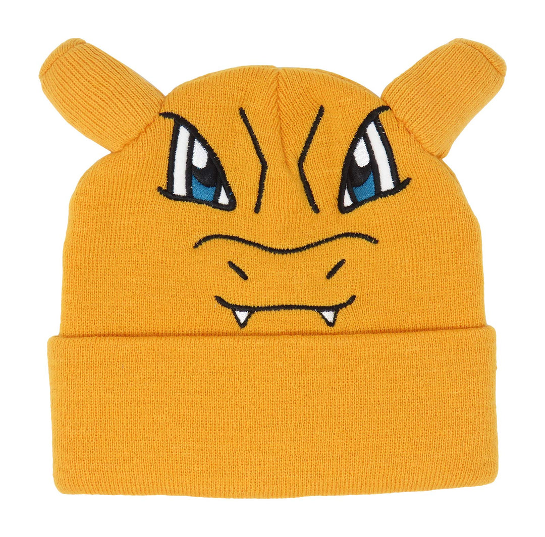 Bioworld Pokemon Charizard bestickte Beanie-Mütze, Einheitsgrösse, Orange