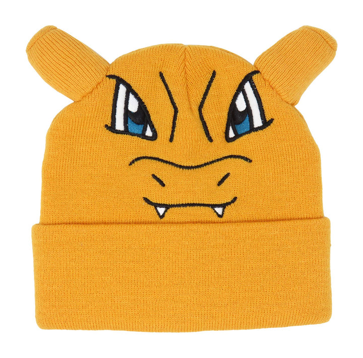 Bioworld Pokemon Charizard bestickte Beanie-Mütze, Einheitsgrösse, Orange