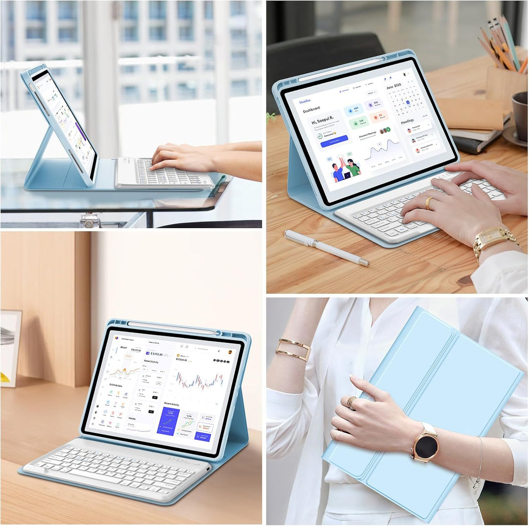 IVEOPPE Hülle mit Tastatur für Redmi Pad Pro 12.1, Tastatur für Xiaomi Poco Pad 2024, Bluetooth Magn