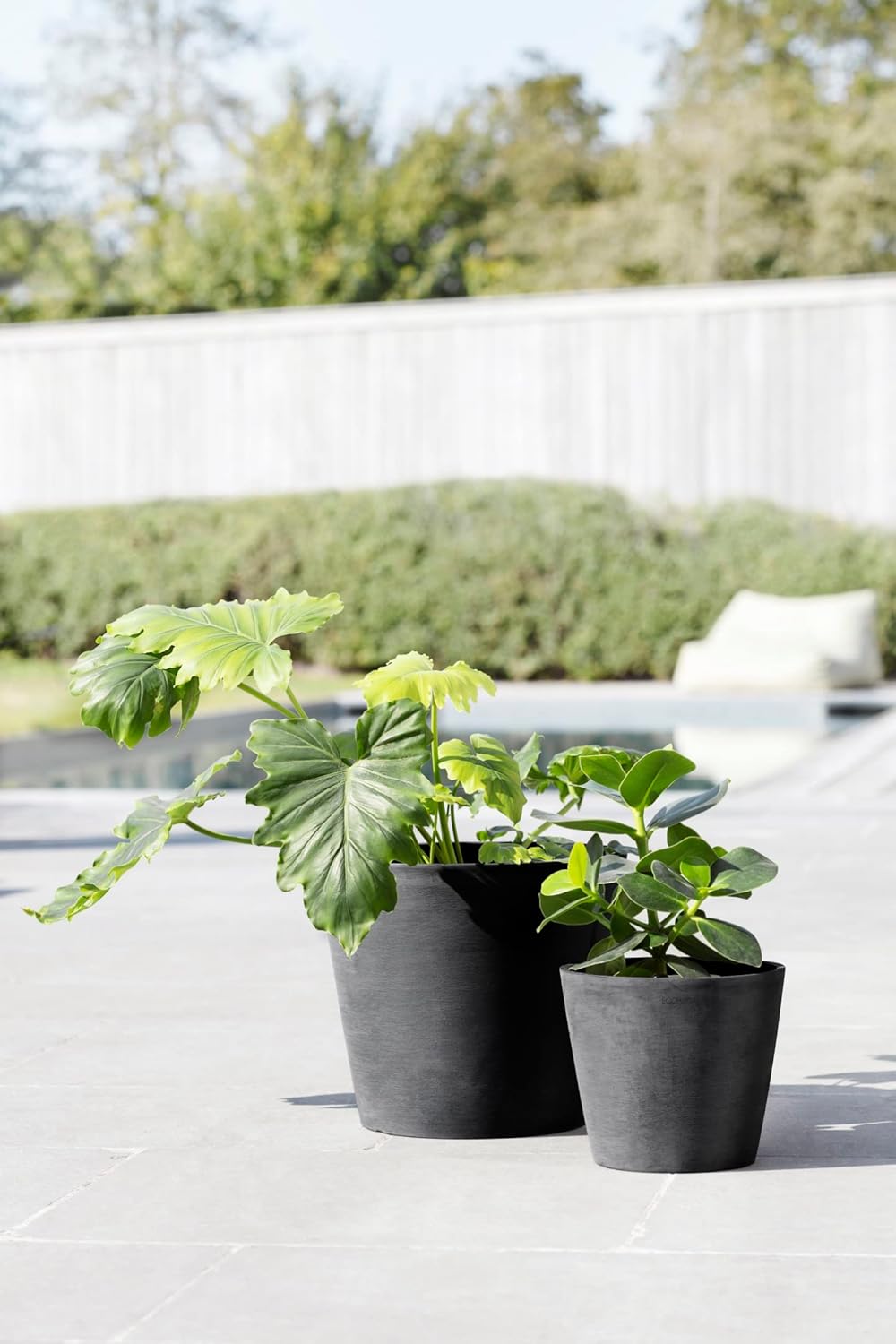 Ecopots Blumentopf Amsterdam Dunkel Grau - Durchmesser Ø 30 cm rund gross - Pflanzentopf aus Recycli