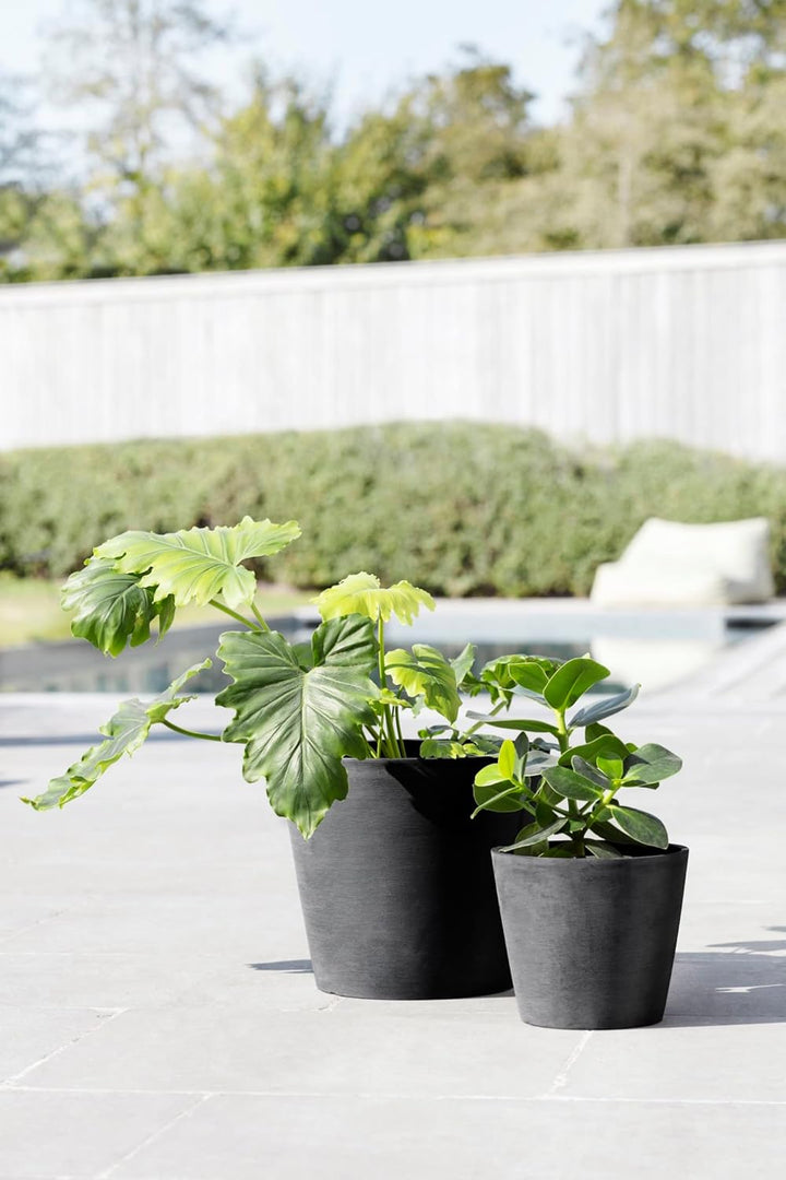 Ecopots Blumentopf Amsterdam Dunkel Grau - Durchmesser Ø 30 cm rund gross - Pflanzentopf aus Recycli
