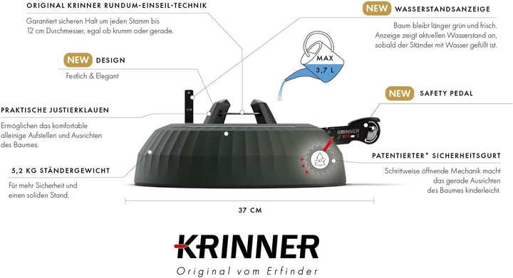 KRINNER® X-Series Deluxe Christbaumständer X-280 Deluxe Weihnachtsbaumständer NEU inkl. Fusspedal mi