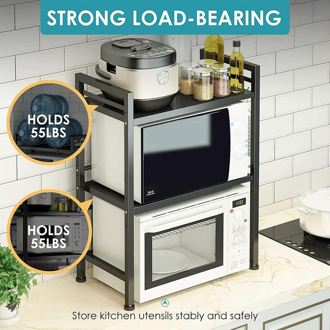XDAILUYYDS Mikrowellen Regal, Ofengestell, 2-lagiges Erweiterbares Mikrowellenständer, Mikrowellenha