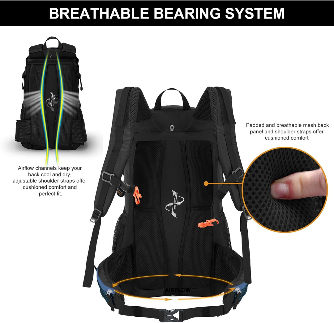 MOUNTAINTOP 40L Wanderrucksack Herren Damen Trekkingrucksack Outdoor Rucksäcke mit Regenhülle für Ca