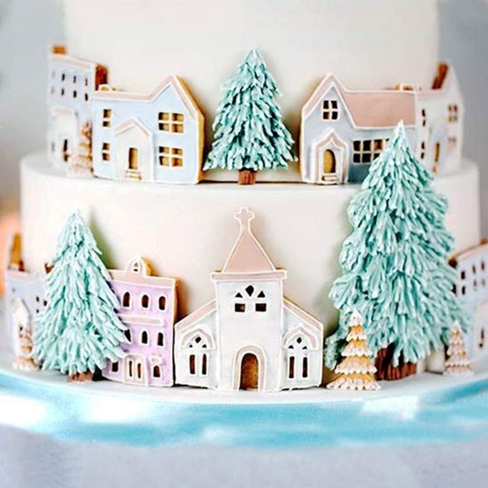 AXspeed 3D Weihnachten Silikon Kuchenform Weihnachtsbaum Haus Fondant Form Schokolade Gebäck Backfor