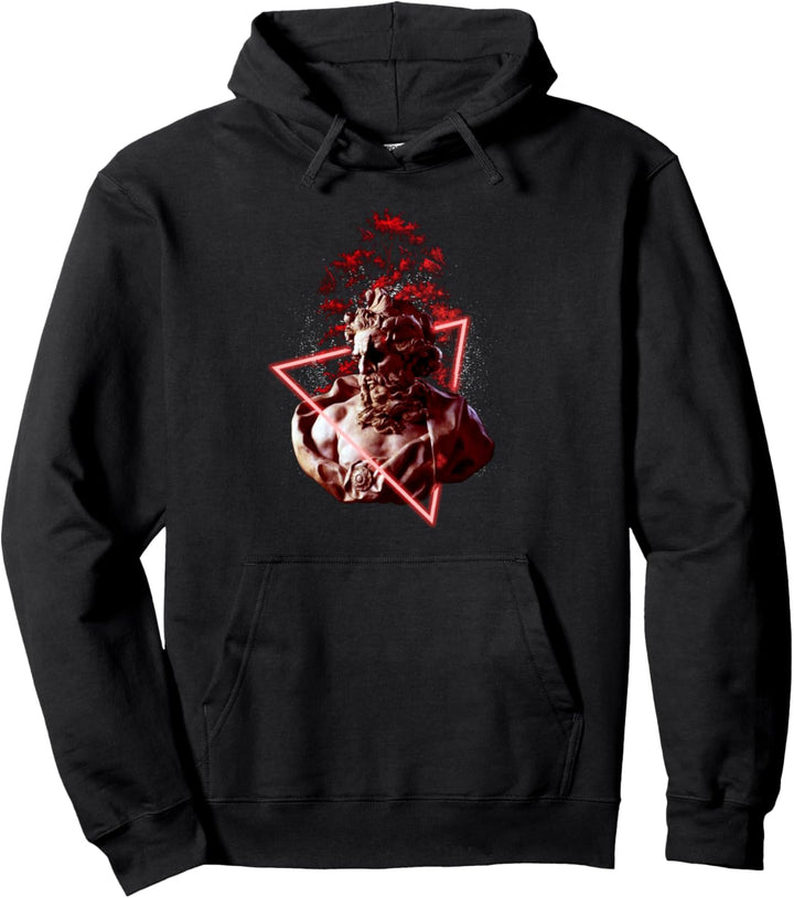 Neptune Sculpture - Sad Aesthetic Edgy Streetwear Pullover Hoodie