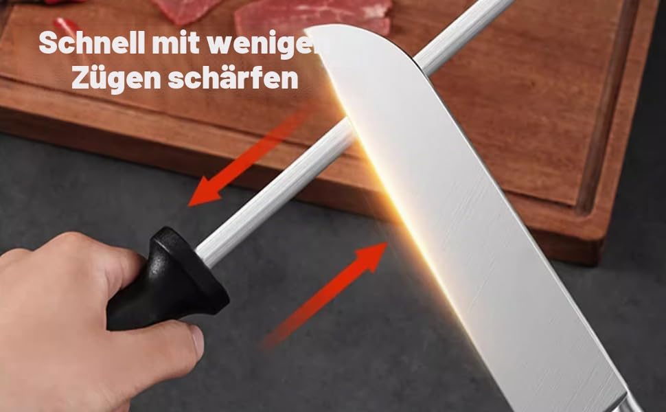 Wetzstab Keramik für Messer, Dual-Purpose-Grobschliff- Und Feinschliff-Wetzstahl Schärfer Messer Sch
