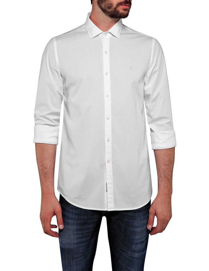 Replay Herren Hemd Langarm mit Stretch S White 001, S White 001