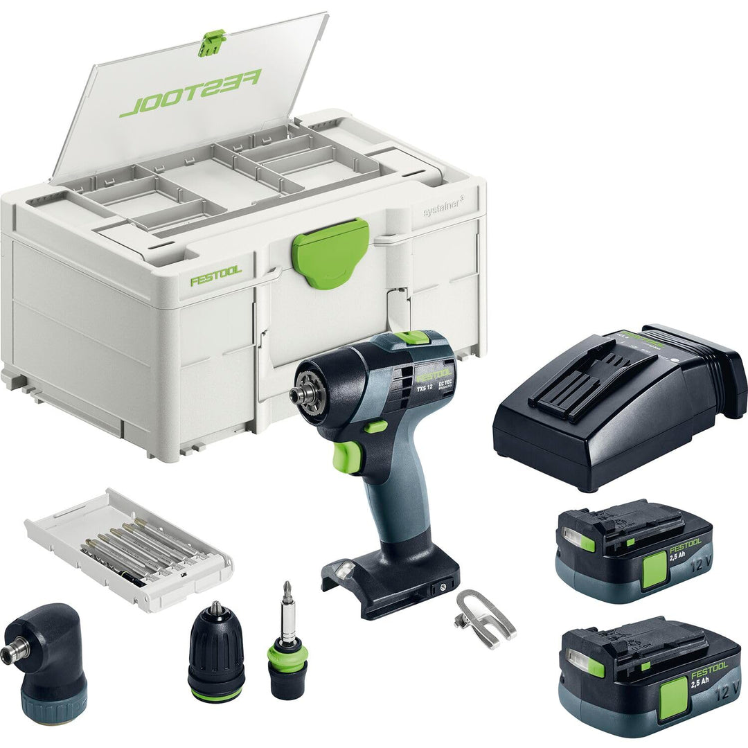 Festool Akku-Bohrschrauber TXS 12 2,5-Set 576874 (Bohrschrauber Bohrer Werkstatt Holzbohrer Stahlboh