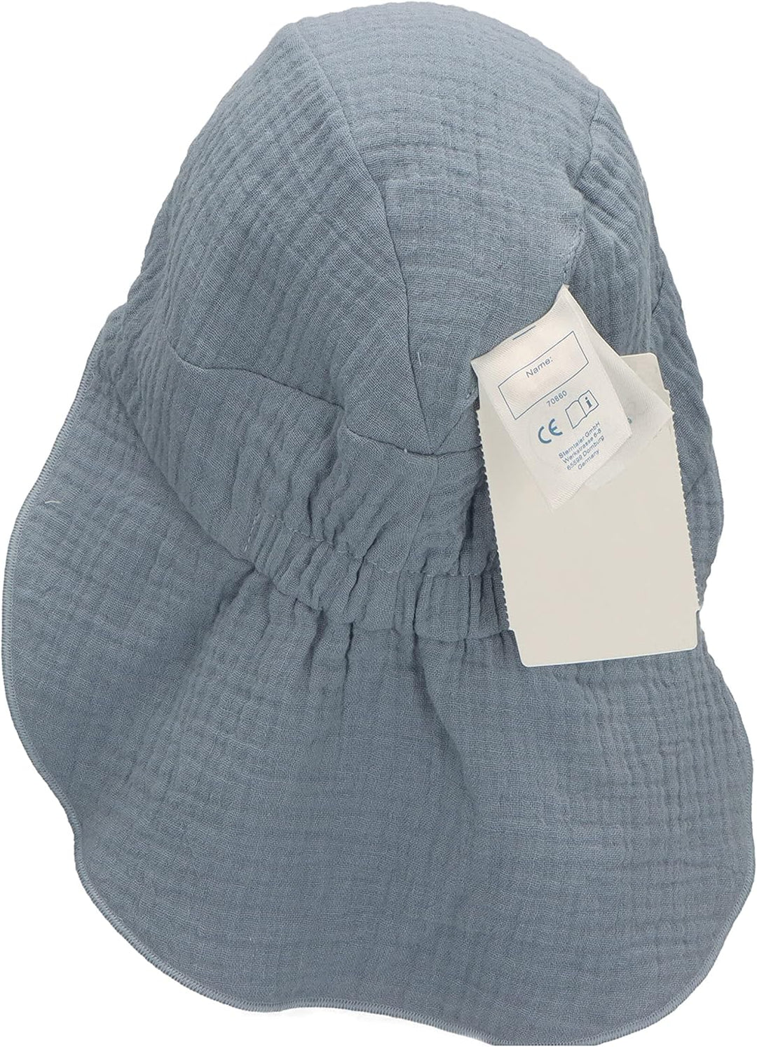 Sterntaler Unisex Schirmmütze mit Nackenschutz Musselin Sonnenhut 47 hellblau, 47 hellblau