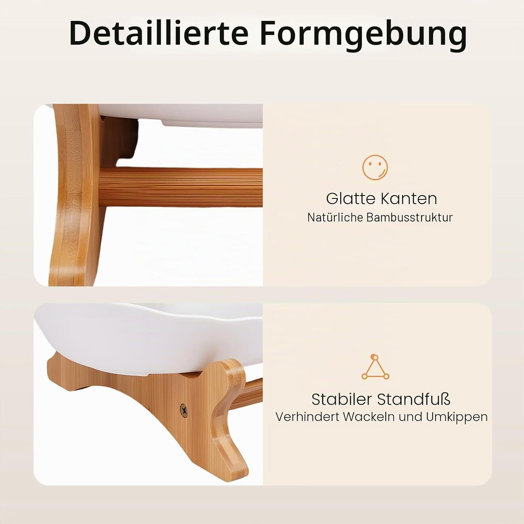 Obstschalen Obst Etagere 3 Stöckig Obstteller Oval Bambusholz Ständer Obstkorb Bambus Stand Inhaber,
