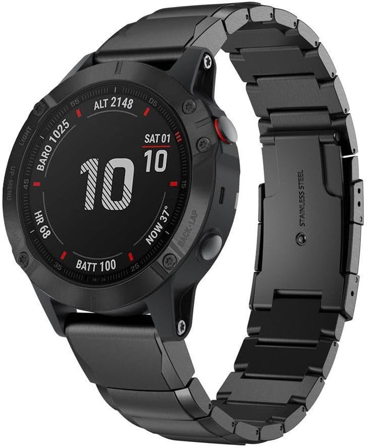 YOOSIDE für Fenix 7/ Fenix 5/ Fenix 6/ epix 2 Armband, 22mm Edelstahl Gliederarmband Ersatzarmbänder