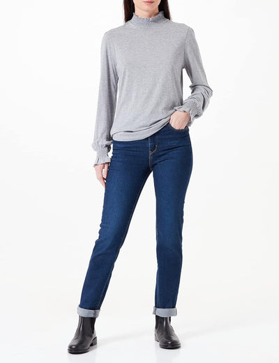 BOSS Damen C_emas Jersey-Top S Medium Grey, S Medium Grey