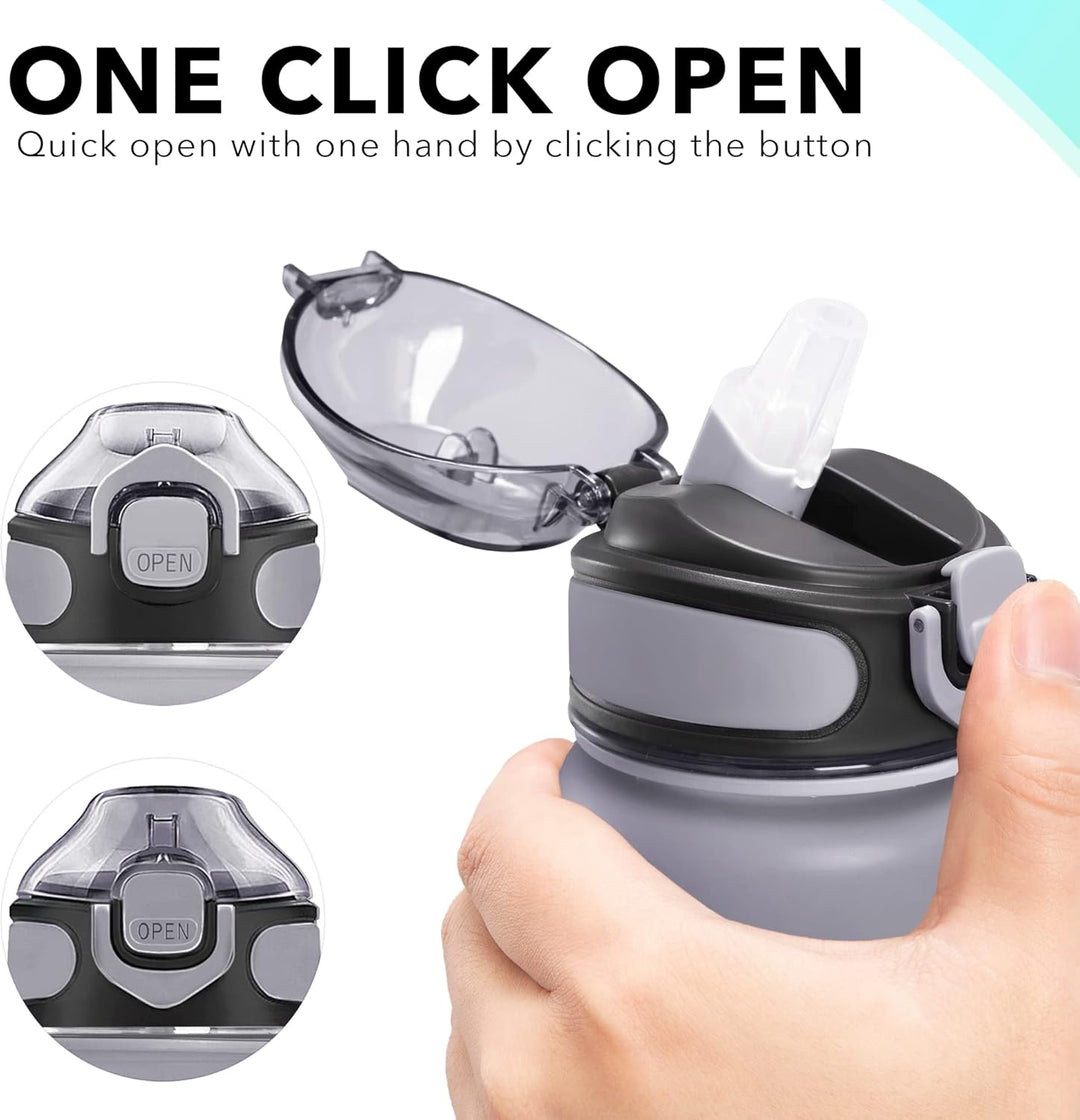 Enerbone 900 ml Wasserflasche mit Zeiten zum Trinken und Strohhalm, motivierende Trinkwasserflaschen