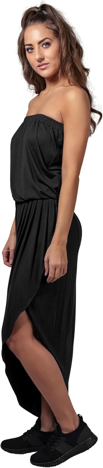 Urban Classics Damen Ladies Viscose Bandeau Dress XS Grosse Grössen Schwarz, XS Große Grö&