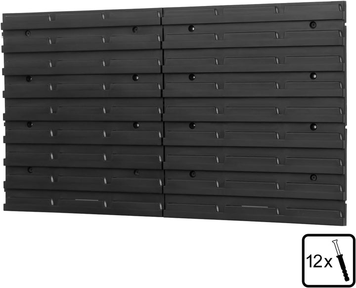20 tlg. Wandregal Lagerregal Regale mit Stapelboxen Gr3 In Box schwarz Werkstatt, Schwarz
