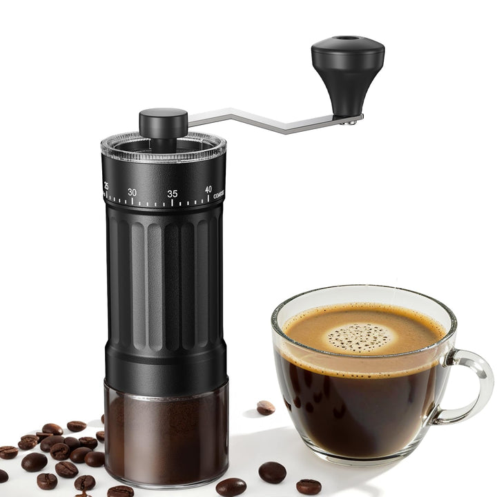Mini Manuelle Kaffeemühle mit 40 einstellbaren Stufen, Tragbare Manuelle Handkaffeemühle mit 30g Kap