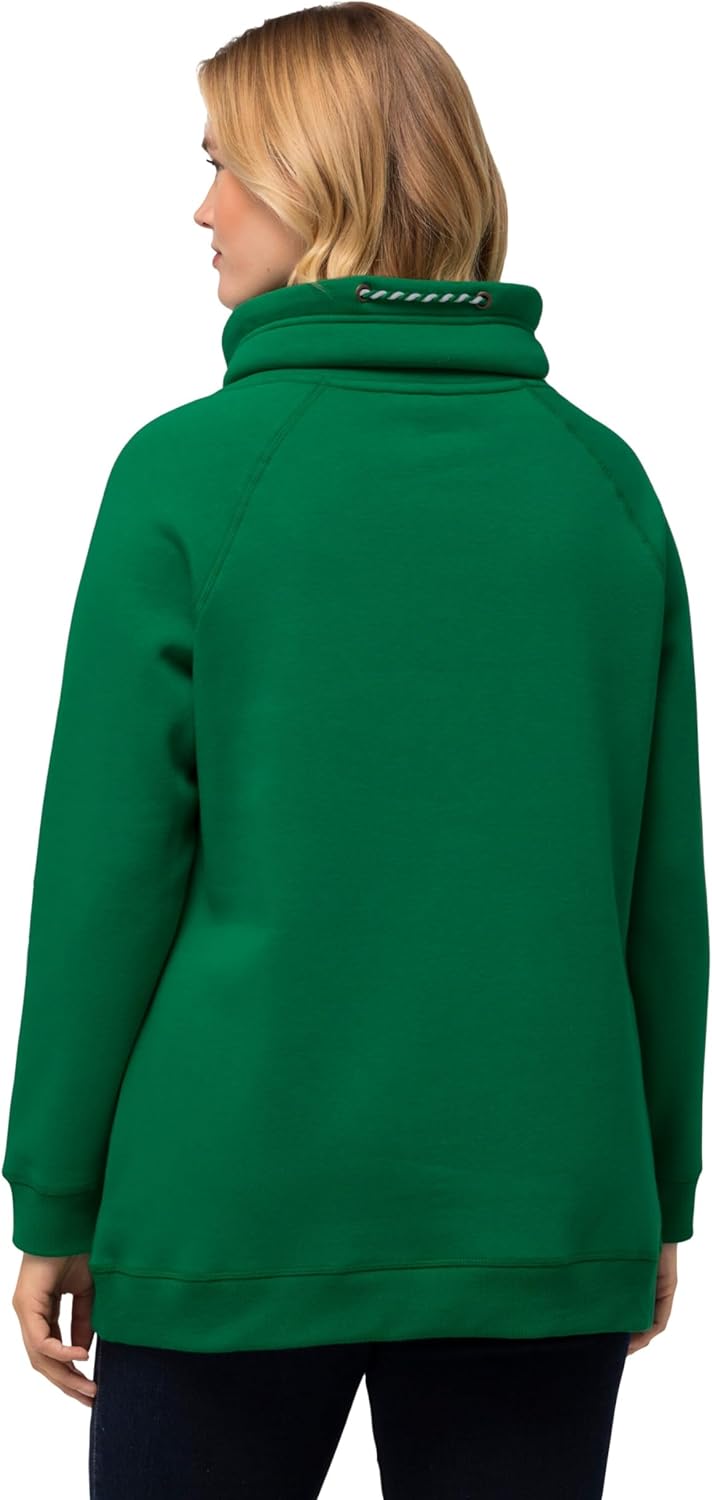 Ulla Popken Damen Grosse Grössen, Sweatshirt Sweatshirt (1er Pack) 46-48 Smaragdgrün, 46-48 Smaragdg