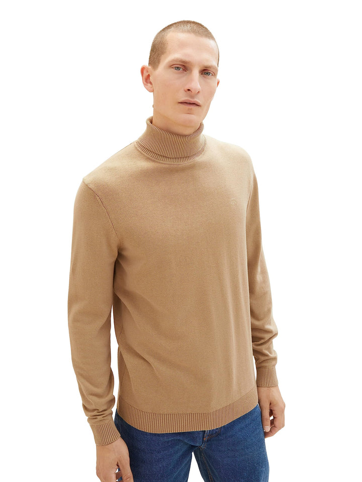 TOM TAILOR Herren Basic Rollkragen-Pullover aus Strick 3XL 10942 - Beach Sand, 3XL 10942 - Beach San