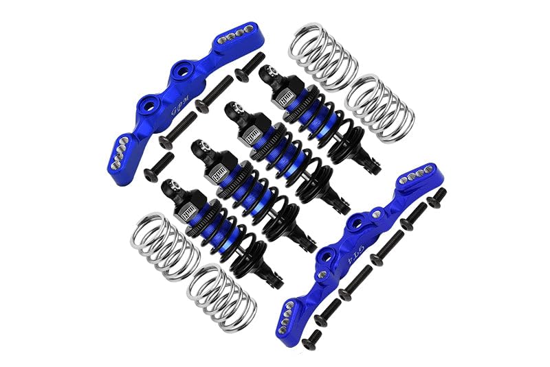 Aluminium Front & Rear Shock Towers + Front (53mm) + Rear (50mm) Oil Filled Dampers for 1/10 Traxxas