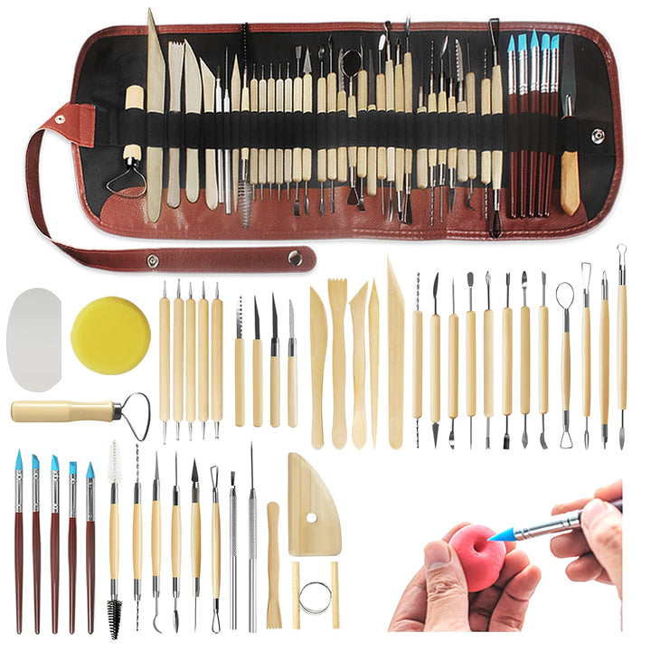 46Pcs Töpferwerkzeug Set Modellierwerkzeug Polymer Clay Werkzeug Sculpting Modellierwerkzeug Polymer