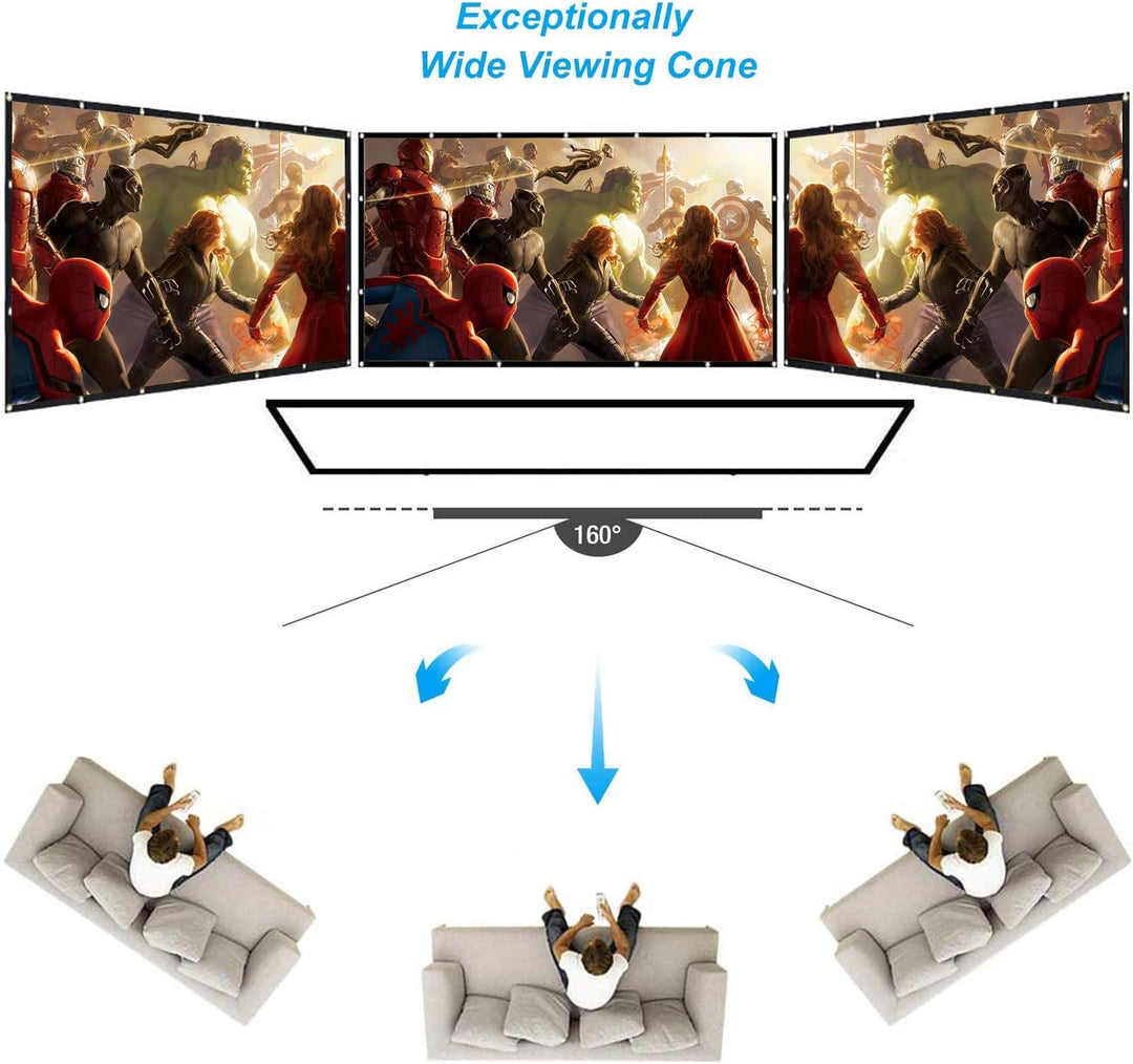 TOWOND Beamer Leinwand 150 Zoll Projektionswand, 16:9 HD 4K Beamerleinwand Faltbare und tragbare Ant