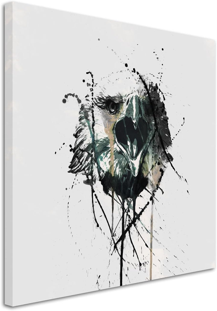 Paul Sinus Art Eagle II 60x60cm Keilrahmenbild Kunstbild Aquarell Art Wandbild auf Leinwand fertig g