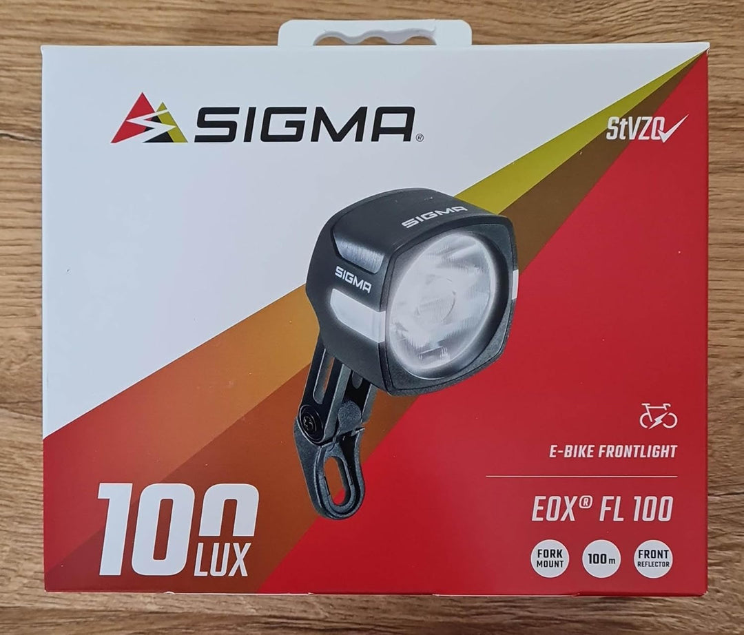 SIGMA EOX FL 100 | StVZO zugelassene Beleuchtung für E-Bikes | E-Bike Frontleuchte mit 100 LUX und O