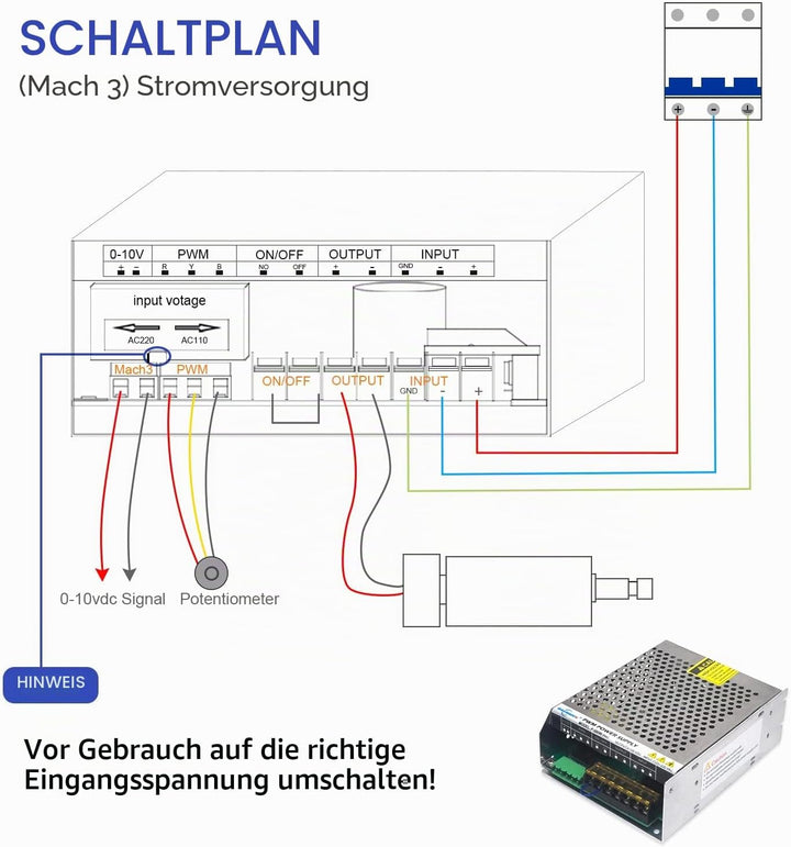 Daedalus CNC Gebürsteter Spindelmotor Set, 500 W,ER11 500W ER11 Kit