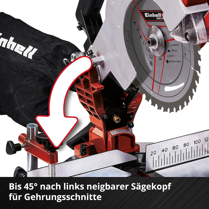 Einhell Akku-Kappsäge TE-MS 18/210 Li-Solo Power X-Change (Li-Ion, 18 V, 3.000 min-1, neigbarer Säge