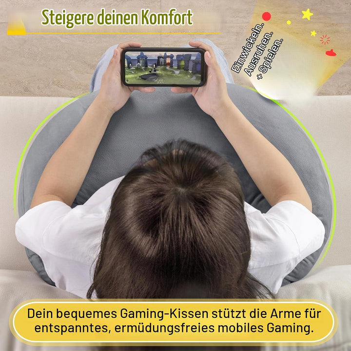 AS AWESLING Lesekissen &amp; Gaming-Kissen mit Rückenstütze - Nacken- und Lendenkissen für Bett, Sofa, B