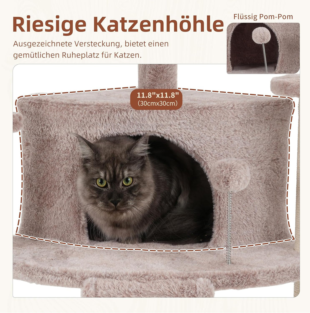 Gitelsnour Eck-Kratzbaum, Katzenbaum für Innenbereich, Mehrstöckiges katzenkratzbaum mit vollständig